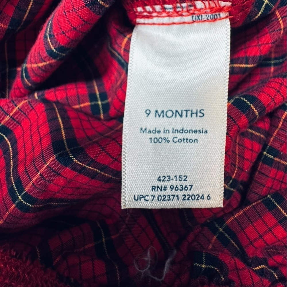 OshKosh B’gosh Plaid Button-Up Bodysuit – Size 9 Months - Picture 6 of 7